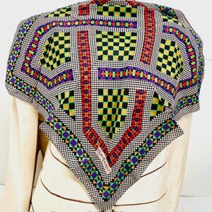 Vigt  Yves Saint Laurent Mini Scarf/HandkerCotton, 21" green  red black check(13